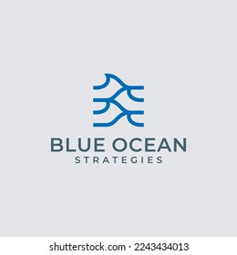 Modèle vectoriel de création de logos bleus