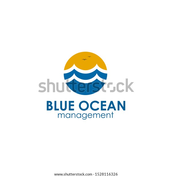 Blue Ocean Logo Design Vector Template Stock Vector Royalty Free 