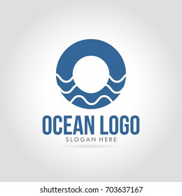 blue ocean modern and simple logo vector illustration