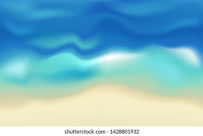 Blue ocean or sea undewater waves. Realistic sea water surface. High quality vector design.