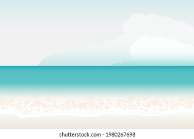 Blue ocean or sea wave vector summer beach banner background abstract illustration.