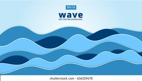 blue ocean sea wave vector background illustration