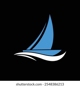 Blue Ocean Ship Travel Logo.