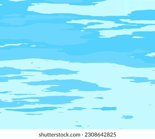 Blue Ocean Water Background. Abstract natural background with different shades of blue. The texture of the water. Reflection Surface of the Water. Vector illustration