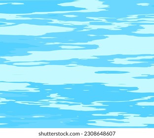 Blue Ocean Water Background. Abstract natural background with different shades of blue. The texture of the water. Reflection Surface of the Water. Vector illustration