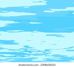 Hintergrund des blauen Ozeans. Abstrakter natürlicher Hintergrund mit verschiedenen Blautönen. Die Struktur des Wassers. Spiegelfläche des Wassers. Vektorgrafik