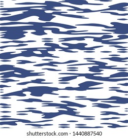 Blue Ocean Water Background, Sea Wavy Nautical and Marine Kids Texture, Reflection Surface of the Water, Yachting Army Military Hunting Camouflage Uniform Pattern
