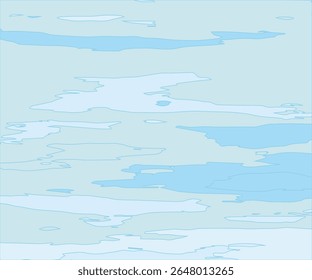 Fundo de água azul do oceano, mar ondulado textura náutica e marinha, superfície de reflexão da água, Yachting Exército militar caçando camuflagem padrão uniforme