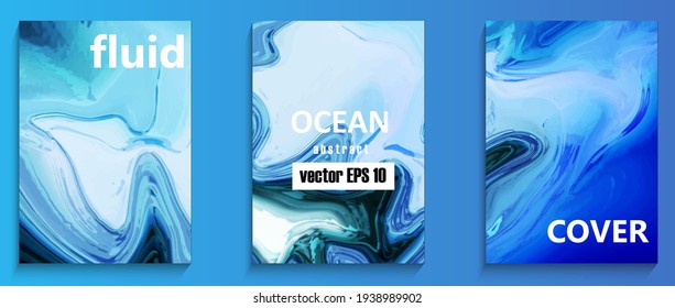 Fondo de mármol azul marino. Vector del diseño gráfico de la cubierta o del afiche. Splash mar líquido texturas de tinta natural.