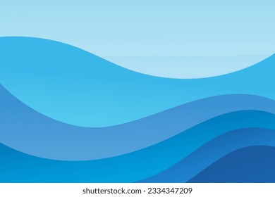 Blue ocean wave background. River wave background design vector illustration.