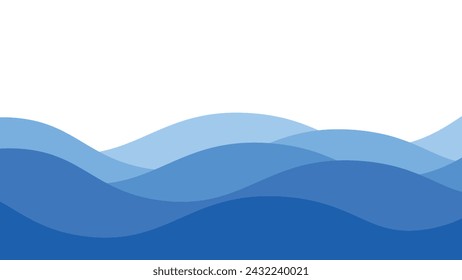 Blue ocean wave background wallpaper vector image. Illustration of graphic wave design for backdrop or presentation