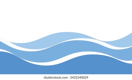 Blue ocean wave background wallpaper vector image. Illustration of graphic wave design for backdrop or presentation