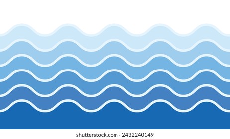 Fondo de pantalla de fondo de onda azul del océano. Ilustración de diseño de onda gráfica para el telón de fondo o presentación