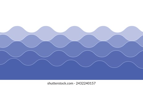 Blue ocean wave background wallpaper vector image. Illustration of graphic wave design for backdrop or presentation