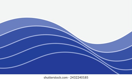 Fondo de pantalla de fondo de onda azul del océano. Ilustración de diseño de onda gráfica para el telón de fondo o presentación
