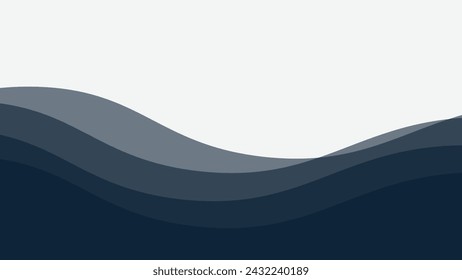 Blue ocean wave background wallpaper vector image. Illustration of graphic wave design for backdrop or presentation
