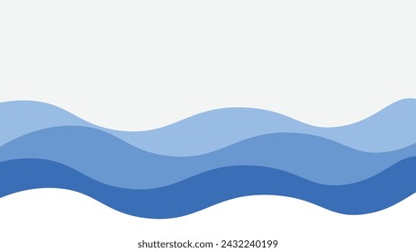 Blue ocean wave background wallpaper vector image. Illustration of graphic wave design for backdrop or presentation