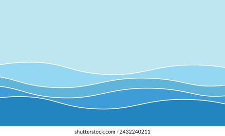 Blue ocean wave background wallpaper vector image. Illustration of graphic wave design for backdrop or presentation