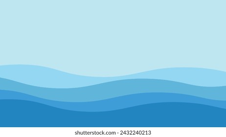 Blue ocean wave background wallpaper vector image. Illustration of graphic wave design for backdrop or presentation