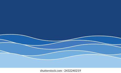 Blue ocean wave background wallpaper vector image. Illustration of graphic wave design for backdrop or presentation
