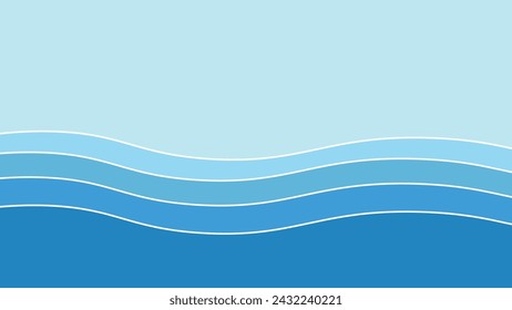 Blue ocean wave background wallpaper vector image. Illustration of graphic wave design for backdrop or presentation