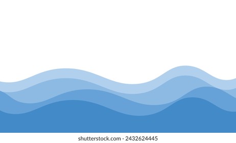 Blue ocean wave background wallpaper vector image. Illustration of graphic wave design for backdrop or presentation