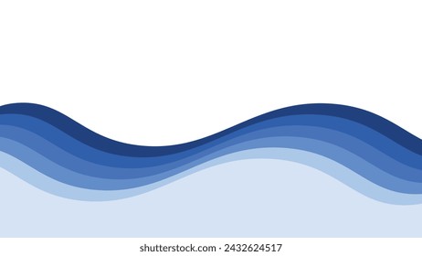 Fondo de pantalla de fondo de onda azul del océano. Ilustración de diseño de onda gráfica para el telón de fondo o presentación