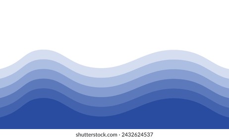 Blue ocean wave background wallpaper vector image. Illustration of graphic wave design for backdrop or presentation