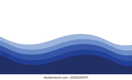 Blaue Ozeanwelle Hintergrund Tapete Vektor-Bild. Illustration des grafischen Wellendesigns für Hintergrund oder Präsentation