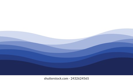 Blue ocean wave background wallpaper vector image. Illustration of graphic wave design for backdrop or presentation