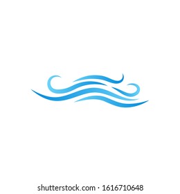 Blue ocean wave icon object isolated vector on white background design illustration.
