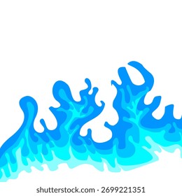 Ilustración de la onda del océano azul que representa el agua y la energía