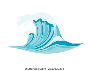 blue ocean wave illustration vector isolated