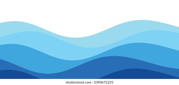 Blue Ocean Wave Layer Vector Background Illustration