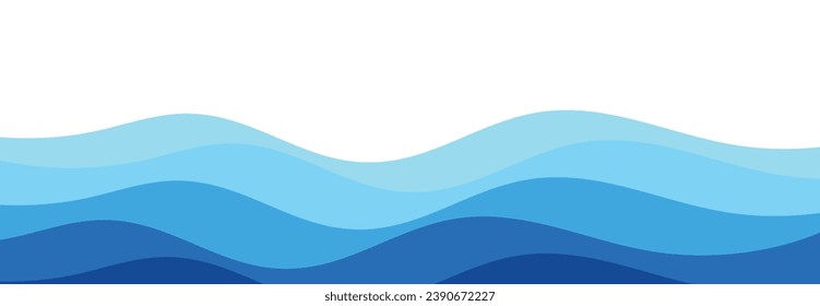 Blue Ocean Wave Layer Vector Background Illustration