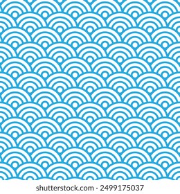 Blue ocean wave pattern seamless