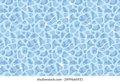Blue ocean wave. Rippled water surface with sunlight reflecting. Top view. Beach, Ocean clean and deep water. Vector illustration