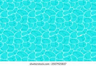 Blue ocean wave. Rippled water surface with sunlight reflecting. Top view. Beach, Ocean clean and deep water. Vector illustration