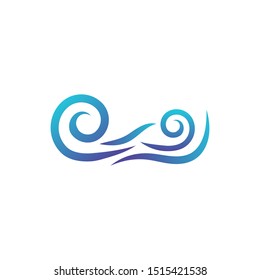 Blue Ocean Wave Symbol Icon Isolated Stock Vector (Royalty Free ...