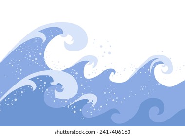 Blue Ocean Wave Vector Illustration