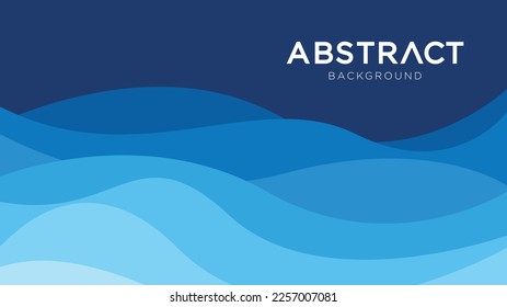 Blue ocean waves abstract background design. Blue wave abstract background vector illustration modern design. Modern blue background design for presentation background, pattern design vector.