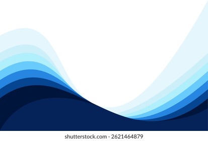 Blue ocean waves abstract background design. Blue wave abstract background vector illustration modern design.