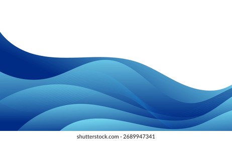 El océano azul ondea la frontera Abstractas en blanco