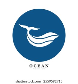 Blue ocean waves, Abstract sea silhouette wave icon, Marine decorative splash, spray, splash water sign, sea waves, storms and weather at sea, Collection of vectors, beach backgrounds