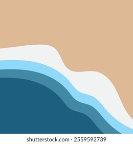 Blue ocean waves, Abstract sea silhouette wave icon, Marine decorative splash, spray, splash water sign, sea waves, storms and weather at sea, Collection of vectors, beach backgrounds