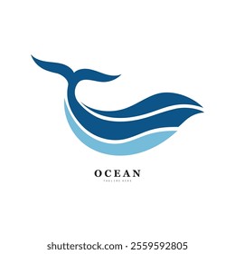 Blue ocean waves, Abstract sea silhouette wave icon, Marine decorative splash, spray, splash water sign, sea waves, storms and weather at sea, Collection of vectors, beach backgrounds