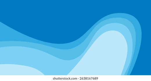 Blue ocean waves background. Minimal curve and stripe design. vector illustration