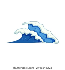 blue ocean waves cartoon. abstract summer, line surf, texture element blue ocean waves sign. isolated symbol vector illustration
