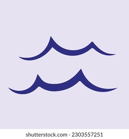 blue ocean waves flat vector