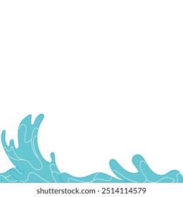 Ondas de océano azul rodando, ilustración